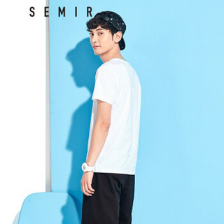 Semir 森马 19047001207 圆领印花短袖T恤 漂白 M