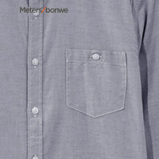 Meters bonwe 美特斯邦威 722465 男士双袋牛津纺衬衫 灰色组 190/108