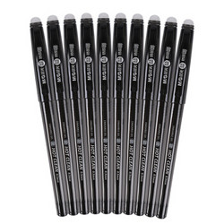 晨光(M&G)文具0.5mm黑色中性笔 子弹头签字笔 热可擦学生水笔 10支/盒AKP61116 *5件
