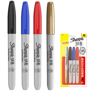 Sharpie 锐意 马克笔 黑蓝红金色 吸塑4支装