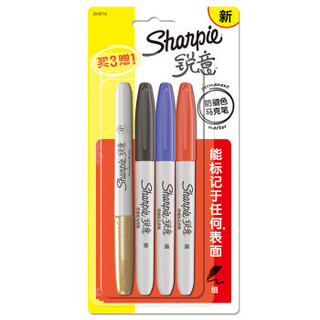 Sharpie 锐意 马克笔 黑蓝红金色 吸塑4支装