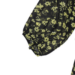 MOCO2018夏季新品一字肩碎花不规则裙摆连