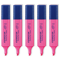STAEDTLER 施德楼 364-23 彩色荧光笔 (玫红色、1-5mm、 5支装)