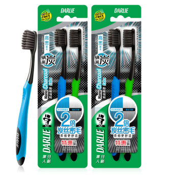 darlie 黑人 炭丝高密软毛成人牙刷*4