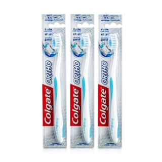 Colgate 高露洁 正畸牙刷×3 （V型软毛，专业护齿） （颜色随机发放）