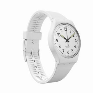 swatch 斯沃琪 原创系列 GW151O 石英男女表 34mm 白色  白色  硅胶