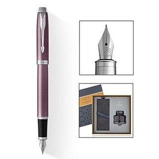 PARKER 派克 IM 17款 丁香紫白夹钢笔+新款墨水 (丁香紫、0.5mm、礼盒装)