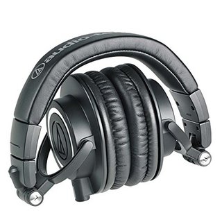 audio-technica 铁三角 ATH-M50X 耳罩式头戴式动圈有线耳机 黑色