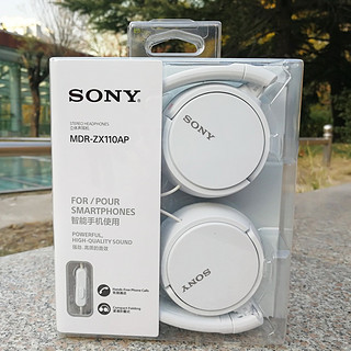SONY 索尼 MDR-ZX110AP 耳罩式头戴式有线耳机 白色