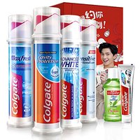 Colgate 高露洁 立式牙膏礼盒装 (劲酷清爽100ml+卓效防蛀130g+焕白臻效100ml+抗敏100ml+牙膏40g+漱口水60ml）