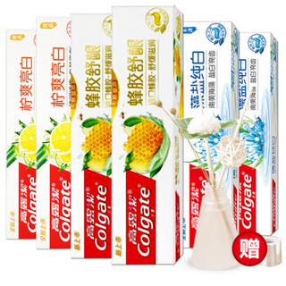 Colgate 高露洁 珍萃自然 Line friends特别版牙膏套装 （蜂胶舒龈120g*2+纯白藻盐120g*2+柠爽净白120g*2）