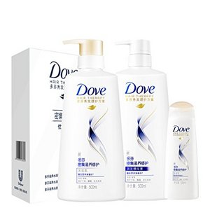 Dove 多芬 秀发赋活系列 密集滋养修护洗护套装 (洗发乳500ml+195ml+精华素500ml)