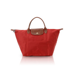 LONGCHAMP 珑骧女士LE PLIAGE系列红色织物短柄中号手提包 1623 089 545