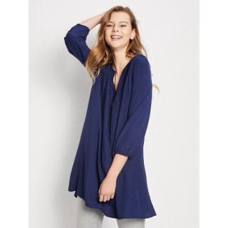 OLD NAVY 半开领九分袖宽松腰连衣裙000820721 黑色 M  