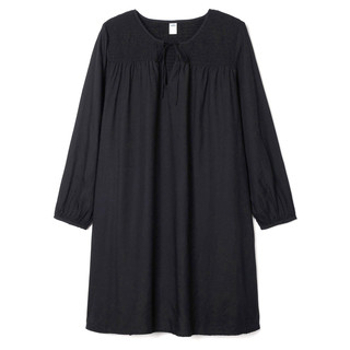 OLD NAVY 半开领九分袖宽松腰连衣裙000820721 黑色 M  