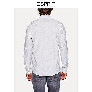  ESPRIT 018EE2F008 男士休闲纯棉长袖衬衫  (煤黑色、170/88A)