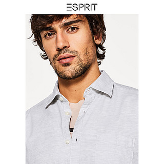  ESPRIT 018EE2F008 男士休闲纯棉长袖衬衫  (煤黑色、170/88A)