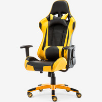 BECAUSES 伯力斯 电脑椅 电竞椅 升降可躺游戏竞技椅 人体工学椅办公椅转椅  MD-078 黄色