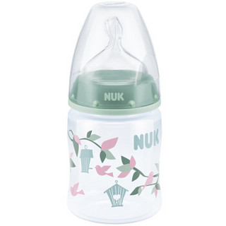 NUK 宽口径奶瓶PP塑料婴儿奶瓶150ml配硅胶防胀气奶嘴(0-6个月中圆孔)男宝宝款(颜色图案随机)