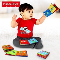 Fisher-Price 费雪 婴幼儿布书早教布书套装(含6本数字动物形状颜色视觉动作)宝宝布书启蒙学习玩具F0812