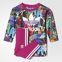 adidas Originals S95977 阿迪达斯 三叶草 女童套装 ( 多色/粉色/白色)