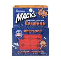 MACK'S MACK’S 儿童游泳耳塞 美国进口 防噪音防水洗澡用 宝宝婴儿用 橙色 6副装