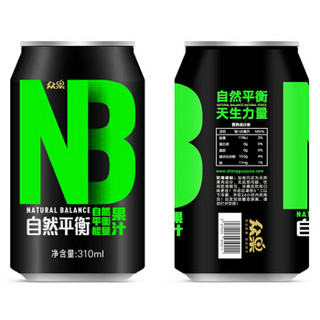 众果 NB 自然平衡 能量果汁 310ml*12罐