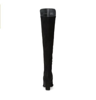 STUART WEITZMAN 斯图尔特·韦茨曼 ALLHYPED BLACK SUEDE 女士黑色绒面皮革高跟过膝长靴 38.8