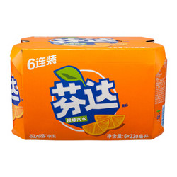 Fanta 芬达 橙味汽水 330ml*6罐