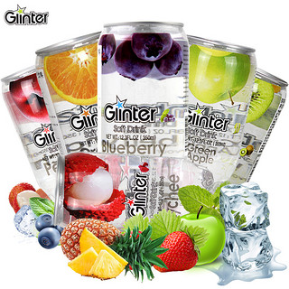 GLINTER 运得 多口味果味碳酸饮料 (350ml*6罐)