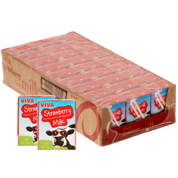 爱尔兰 进口牛奶 韦沃（ VIVA）草莓牛奶200ML*27盒 *2件