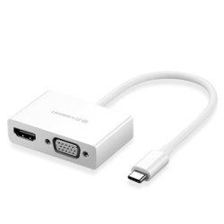 绿联 Type-C扩展坞 USB-C转HDMI/VGA转换器转接头数据线 苹果MacBook华为Mate10投屏拓展坞接投影仪 30843