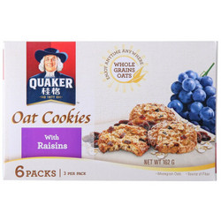 马来西亚进口 Quaker 桂格燕麦曲奇饼干 提子味 162g *10件