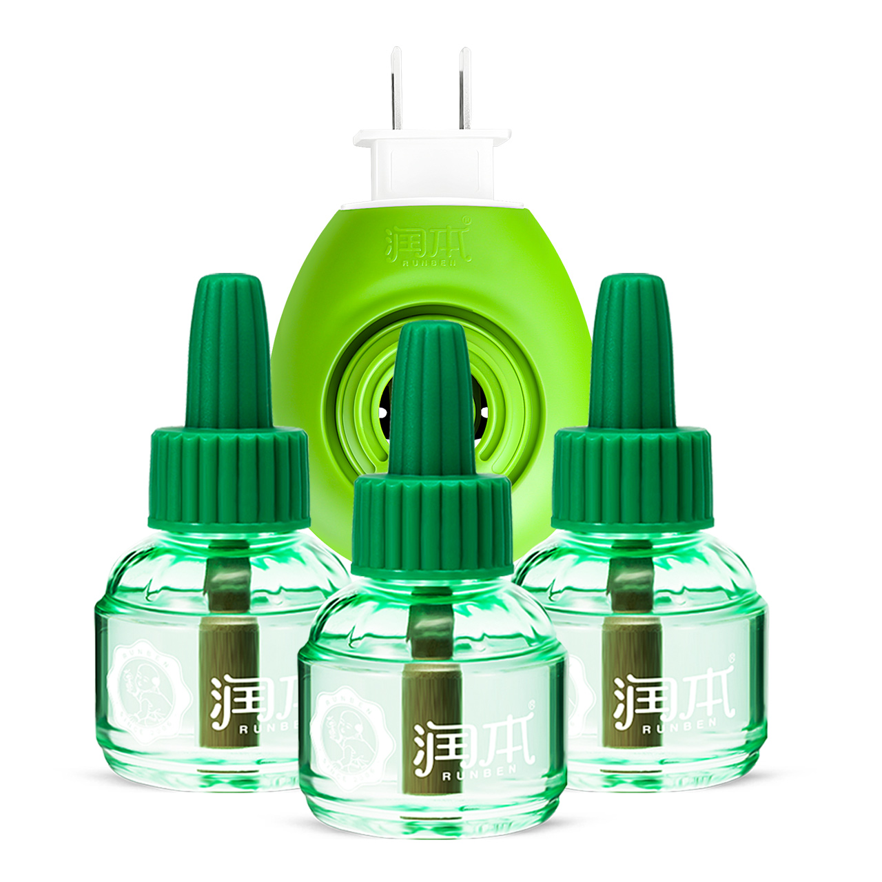 runben润本婴儿电热蚊香液3瓶送1器