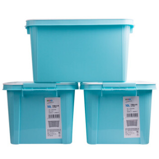 EDO 依帝欧 TH-1050 塑料收纳箱 蓝色 10L*3个装