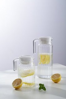 乐美雅 Luminarc 无铅玻璃冷水壶凉水杯饮料果汁茶壶 四方条壶 1.1L 单只装 23541