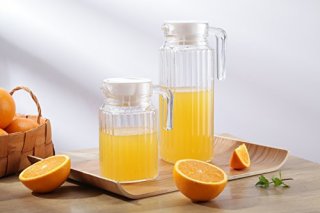 乐美雅 Luminarc 无铅玻璃冷水壶凉水杯饮料果汁茶壶 四方条壶 1.1L 单只装 23541