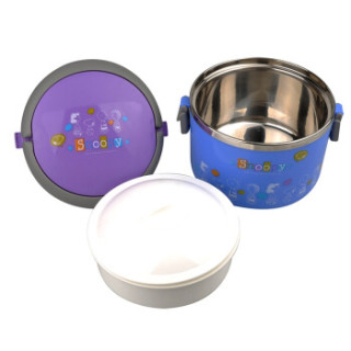 SNOOPY 史努比 画语不锈钢保温饭盒 蓝色 1000ml