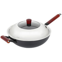 MAXCOOK 美厨 原木系列 MCC489 不锈炒锅 32cm 带盖
