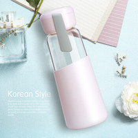 cica 私家良品 玻璃杯 浅粉色 400ml