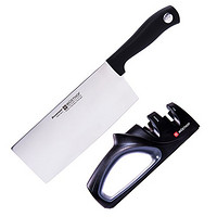 Wuesthof 三叉 银色沸点系列 刀具两件套 中式菜刀+磨刀器