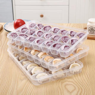 当当优品 冰箱保鲜饺子盒 21格*3层