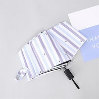 Neyankex 黑胶三折晴雨伞 网格条纹