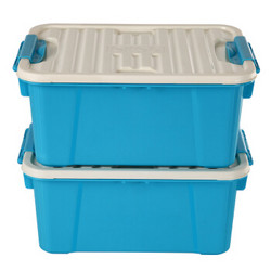 亿高 EKOA 塑料收纳箱儿童玩具收纳箱整理箱2个装 粉蓝 10L *5件