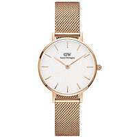 Daniel Wellington 丹尼尔惠灵顿 CLASSIC PETITE系列 DW00100219 女士石英手表 28mm 不锈钢 白色 圆盘