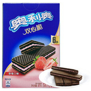 OREO 奥利奥 双心脆 威化饼干 (草莓味、87g )