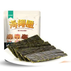 三只松鼠夹心海苔椰子紫菜饼休闲零食美食小吃海椰脆36g/袋 *17件