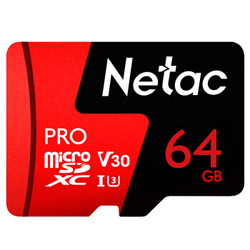 Netac 朗科  Pro microSDXC UHS-I A1 U3 TF存储卡 64GB