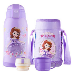 Disney 迪士尼 双盖保温杯 紫色苏菲亚 600ml（送刺绣杯套） *2件+凑单品