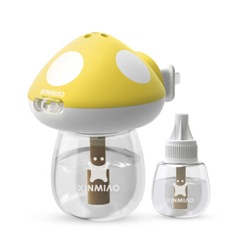 Xinmiao 新妙 婴儿黄蘑菇驱蚊套装 电蚊香液55ml*2瓶（74晚）+1加热器 (无香型)
